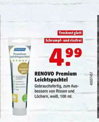 Hagebau Renovo Premium Leichtspachtel Angebot