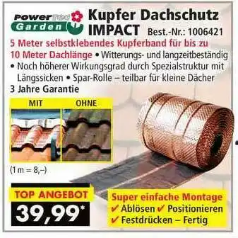 Norma24 Powertec Garden Kupfer Dachschutz Impact Angebot