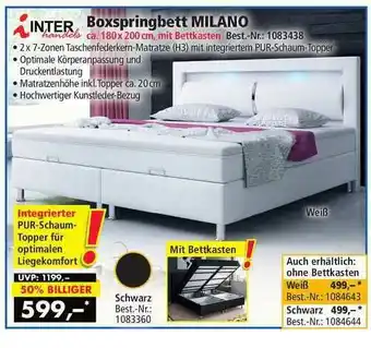 Norma24 Interhandels Boxspringbett Milano Angebot