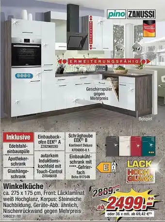 Poco Winkelküche Pino & Zanussi Angebot