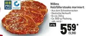 METRO Willms Holzfällersteaks mariniert 900g Angebot