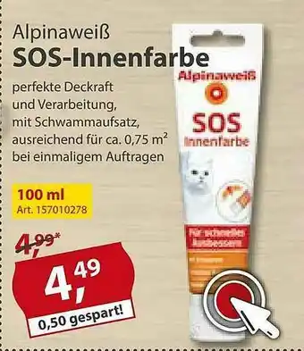 Sonderpreis Baumarkt Alpinaweiß Sos-innenfarbe Angebot