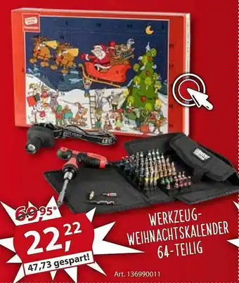 Sonderpreis Baumarkt Werkzeug-weihnachtskalender 64-tlg Angebot