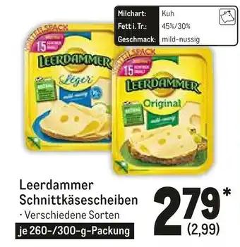 METRO Leerdammer Schnittkäsescheiben 260-300g Angebot