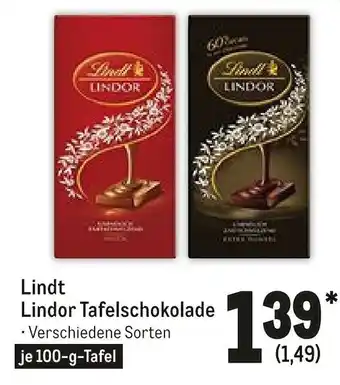 METRO Lindt Lindor Tafelschokolade 100g Angebot