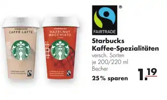 Handelshof Starbucks Kaffee Spezialitäten 200/220ml Becher Angebot