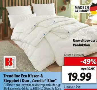 Lidl Trendline eco kissen & steppbett duo „ aerelle blue“ Angebot