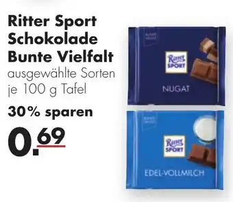 Handelshof Ritter sport Schokolade Bunte Vielfalt 100g Angebot