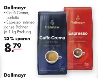 Handelshof Dallmayr Caffè Crema Perfetto oder Espresso intenso 1kg Angebot