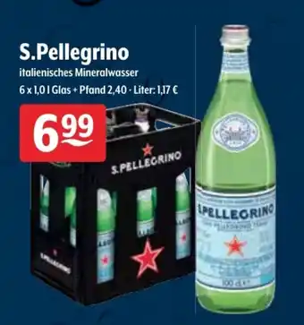 Getränke Hoffmann S.Pellegrino Italienisches Mineralwasser 6x1L Angebot