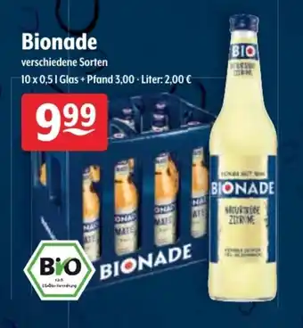 Getränke Hoffmann Bionade 10x0,5L Angebot