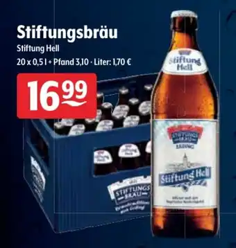 Getränke Hoffmann Stiftungsbräu Stiftung Hell 20x0,5L Angebot