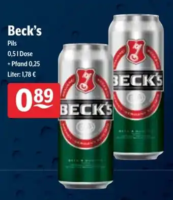Getränke Hoffmann Beck's Pils 0,5L Angebot