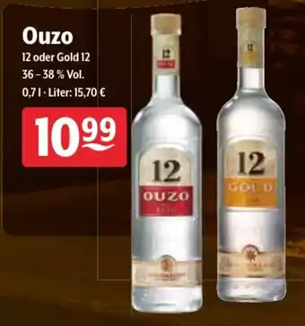 Getränke Hoffmann Ouzo 12 oder Gold 12,  0,7L Angebot