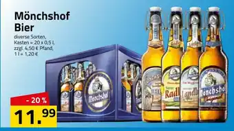 Logo Getränkemarkt Mönchshof Bier 20x0,5L Angebot