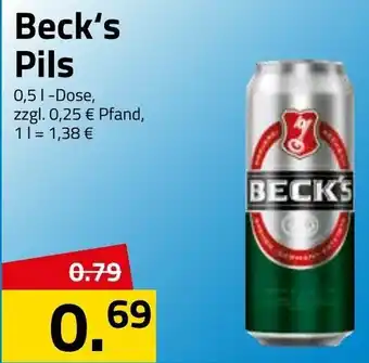 Logo Getränkemarkt Beck's Pils 0,5L Angebot