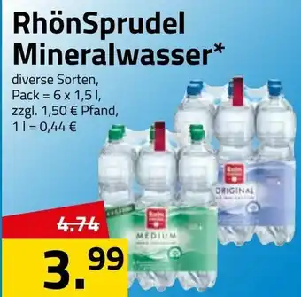 Logo Getränkemarkt RhönSprudel Mineralwasser 6x1,5L Angebot