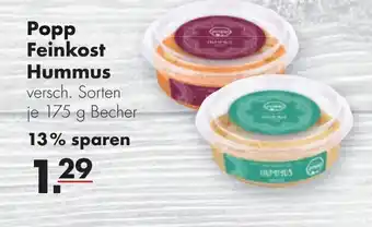 Handelshof Popp Feinkost Hummus 175g Becher Angebot