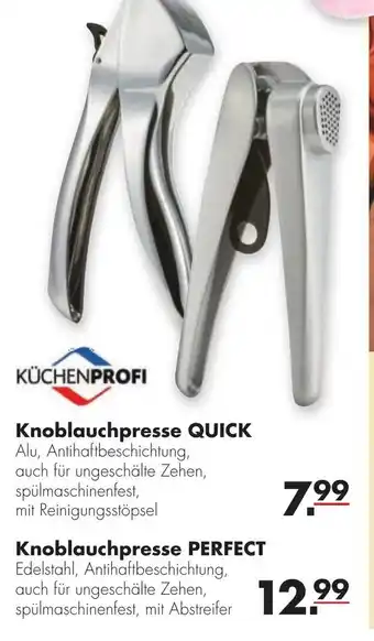 Handelshof Küchenprofi Knoblauchpresse Quick oder Perfect Angebot