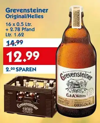 Hol'ab Getränkemarkt Grevensteiner Original/Helles 16x0,5L Angebot