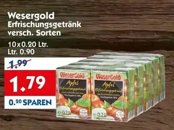 Hol'ab Getränkemarkt Wesergold Erfrischungsgetränk 10x0,20L Angebot