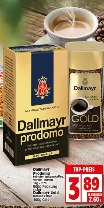 Elli Markt Dallmayr Prodomo 500g oder Dallmayr Gold 100g Angebot