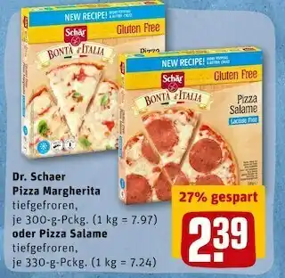 REWE Dr. schaer pizza margherita oder pizza salame Angebot