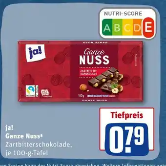 REWE Ja! ganze nuss zartbitterschokolade Angebot