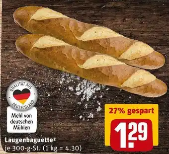 REWE Brot & mehr laugenbaguette Angebot