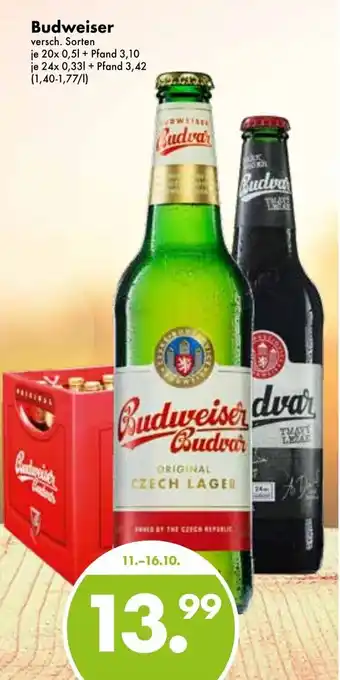 Trink und Spare Budweiser 20x0,5L/24x0,33L Angebot