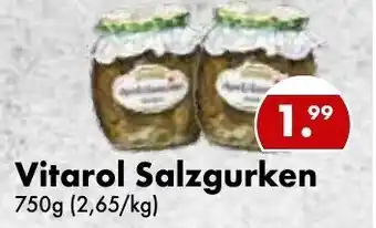 Trink und Spare Vitarol Salzgurken 750g Angebot