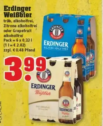 trinkgut Erdinger Weißbier 6x0,33L Angebot