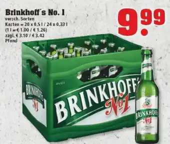 trinkgut Brinkhoff's No. 1 , 20x0,5L/24x0,33L Angebot