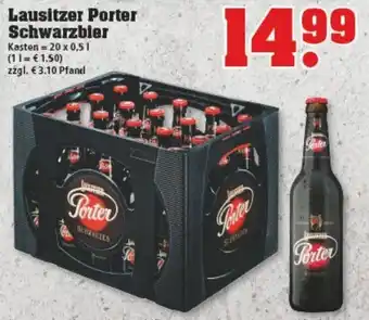 trinkgut Lausitzer Porter Schwarzbier 20x0,5L Angebot