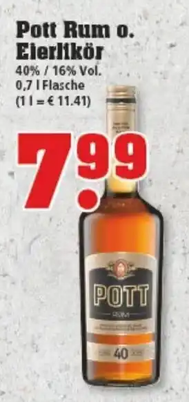 trinkgut Pott Rum o. Eierlikör 0,7L Angebot