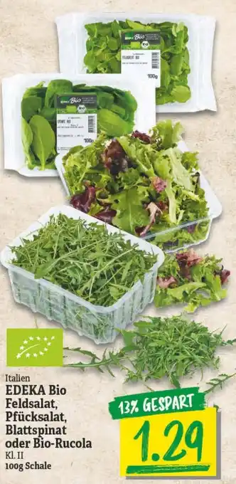 NP Discount Edeka Bio Feldsalat, Pfücksalat, Blattspinat oder Bio Rucola 100g Angebot