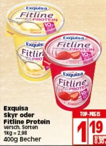 Elli Markt Exquisa Skyr oder Fitline Protein 400g Becher Angebot