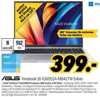 MEDIMAX ABUS Vivobook 16 X1605ZA-MB427W Silber Angebot