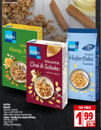 Elli Markt Kölln Müsli 450-600 g oder Vollkorn Haferfleks Angebot