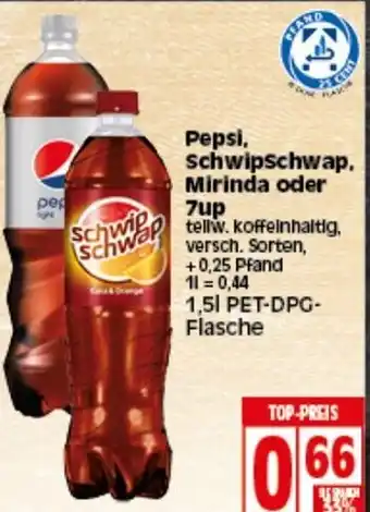 Elli Markt Pepsi, schwipSchwap, Mirinda oder 7up 1,5L Angebot