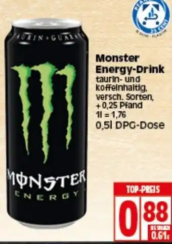 Elli Markt Monster Energy Drink 0,5 L Dose Angebot