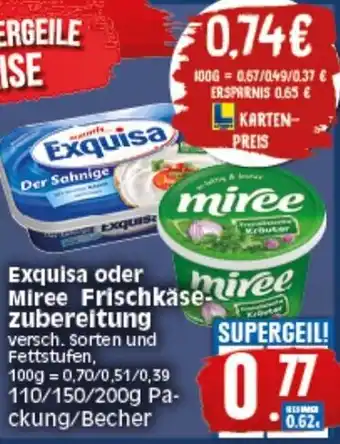 Elli Markt Exquisa oder Miree Frischkäsezubereitung 110/150/200g Angebot