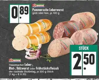 E-Center Rasting Hausmacher Leber Blut, Sülzwurst Oder Frühstücksfleisch Angebot