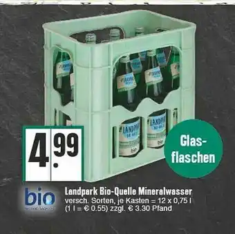 E-Center Landpark Bio-quelle Mineralwasser Angebot