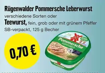 Edeka Rügenwalder Pommersche Leberwurst, Teewurst Angebot