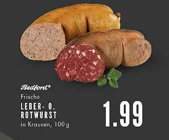 Edeka Bedford Frische Leber O. Rotwurst Angebot