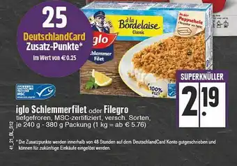 Edeka Iglo Schlemmerfilet Oder Filegro Angebot