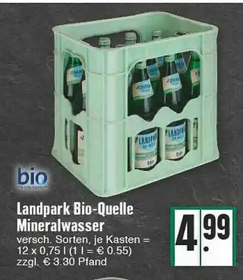 Edeka Landpark Bio-quelle Mineralwasser Angebot