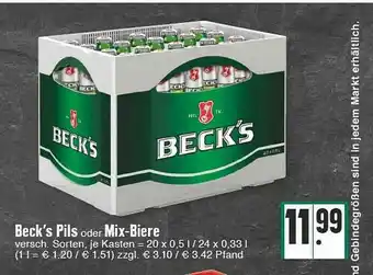 Edeka Beck's Pils Oder Mix-biere Angebot