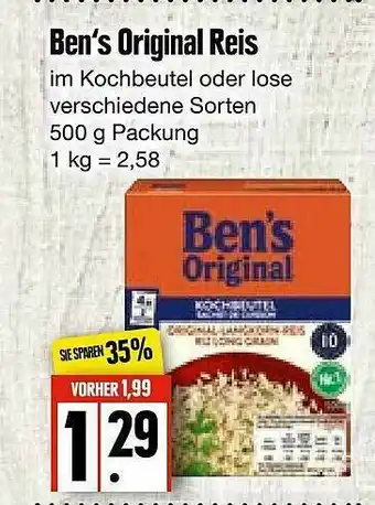 Edeka Frischemarkt Ben's Original Reis Angebot